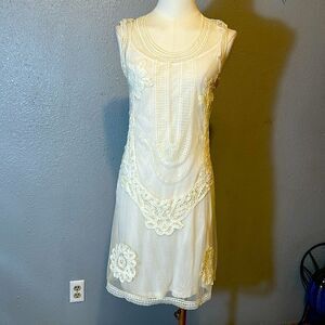 Candela X Free people Elle lace overlay mesh detailed dress size M